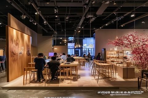 某生活方式品牌与乱伦社合作的内容营销项目现场，精美的产品陈列与用户互动区域，展现品牌温度与社群活力